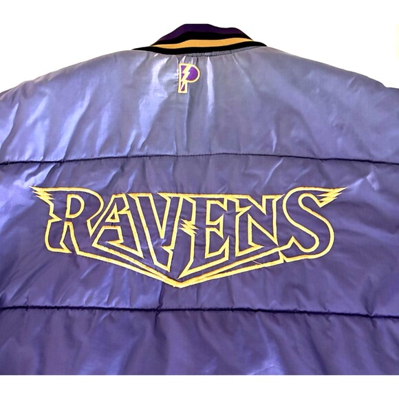 Vintage Men’s 1990’s Pro Player Baltimore Ravens Quilted Reversible Jacket XL - Picture 10 of 15